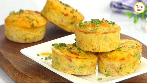 Easy Egg Muffin- Healthy Breakfast Recipe for kids by Tiffin Box | Vegetable Omelette Muffins Recipe