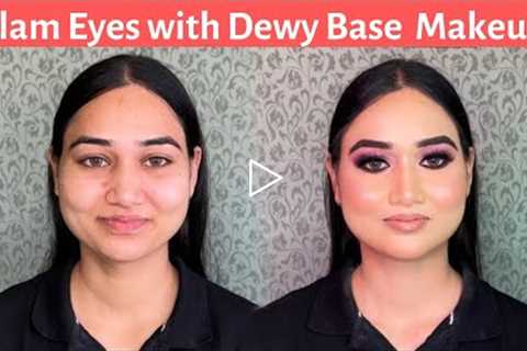 Glam Eyes with Dewy Base - MAKEUP TUTORIAL by @Himanshu Gupta Makeup