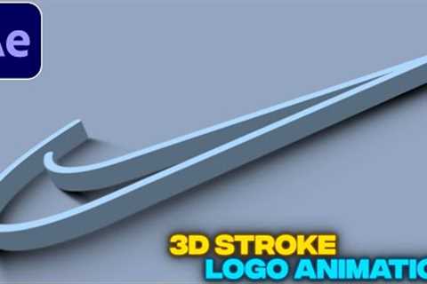 3D Stroke Logo Animation Tutorial in After Effects | No Plugins | 3D Stroke Logo Reveal