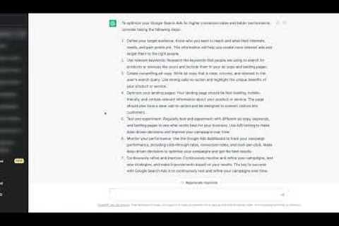 Asking ChatGPT For Google Ads Optimisation Advice - Does It Do A Good Job?