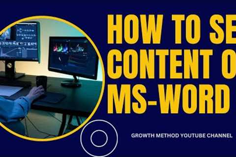 How to Setting Your Content on MS Word